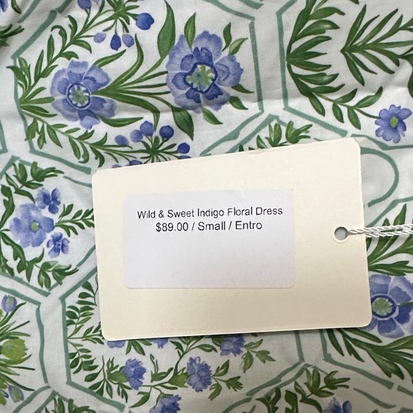 Entro size small NWT Floral Green and Blue Women's Dress - Picture 5 of 10